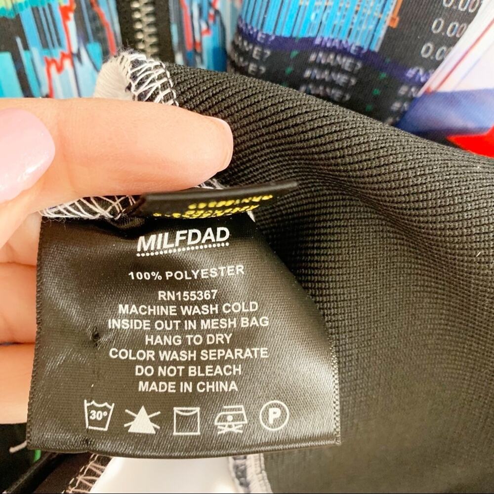 Milfdad Black Spreadsheet Track Jacket Small Ecle… - image 8